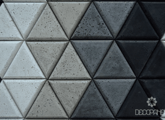 szary beton architektoniczny,trójkąty z betonu 3d