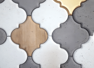 panel inpire, decopanel, panel dekoracyjny beton drewno, złote płytyki decopanel