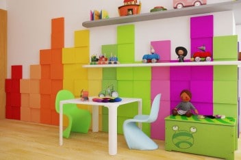 Miękkie panele ścienne w pokoju dziecięcym