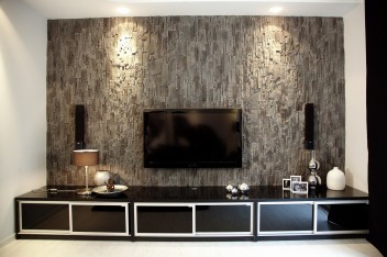 Biało-czarny salon