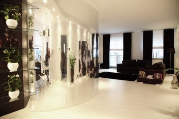 Monochromatyczny salon