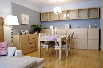 Salon z jadalnią w stylu eko