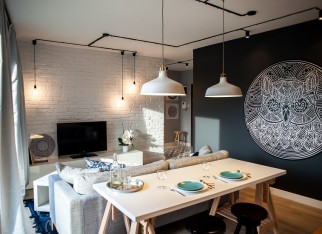 Salon w stylu industrialnym