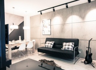 Salon w stylu industrialnym