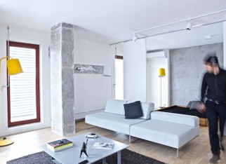 Salon w stylu industrialnym
