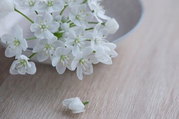 Dekoracja stołu kwiatami: zastawa jako wazon