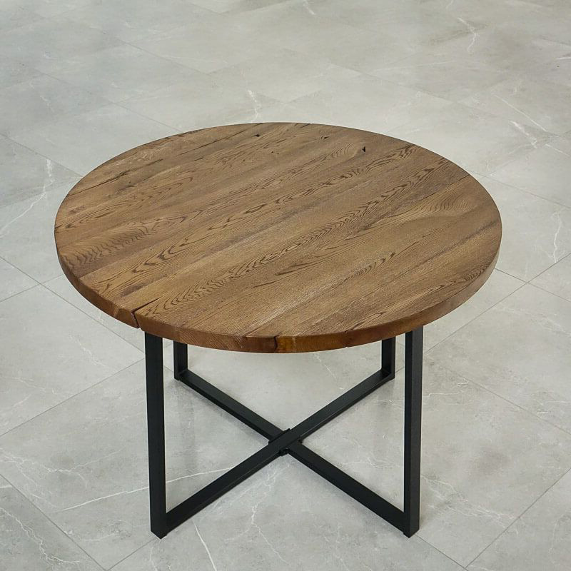 Stolik z drewnianym blatem z drewna dębowego