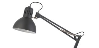 Ciemnoszara lampa biurkowa TERTIAL