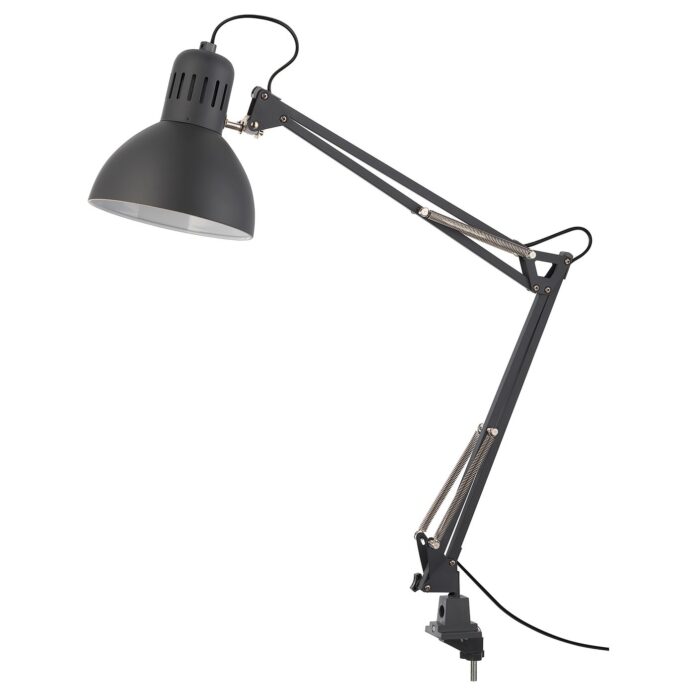Ciemnoszara lampa biurkowa TERTIAL