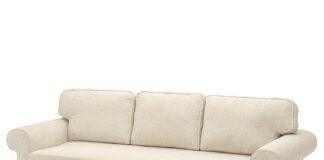 Sofa rozkładana VRETSTORP w kolorze jasnobeżowym
